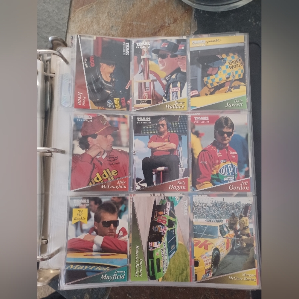 1994 TRAKS PREMIUM NASCAR TRADING CARD LOT – 120+ CARDS